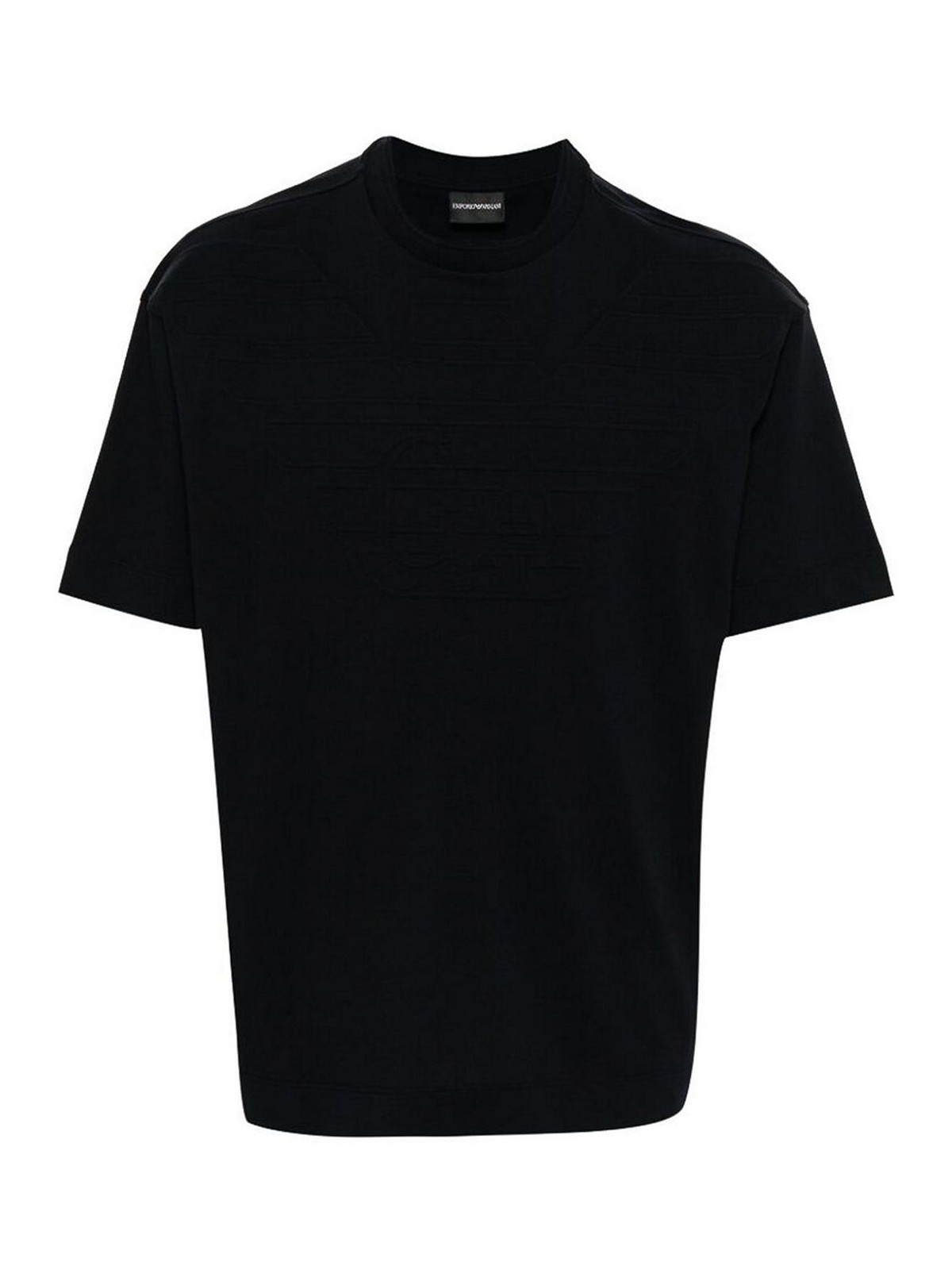 Shop Emporio Armani Navy Blue Crew Neck Short Sleeve  T-shirt