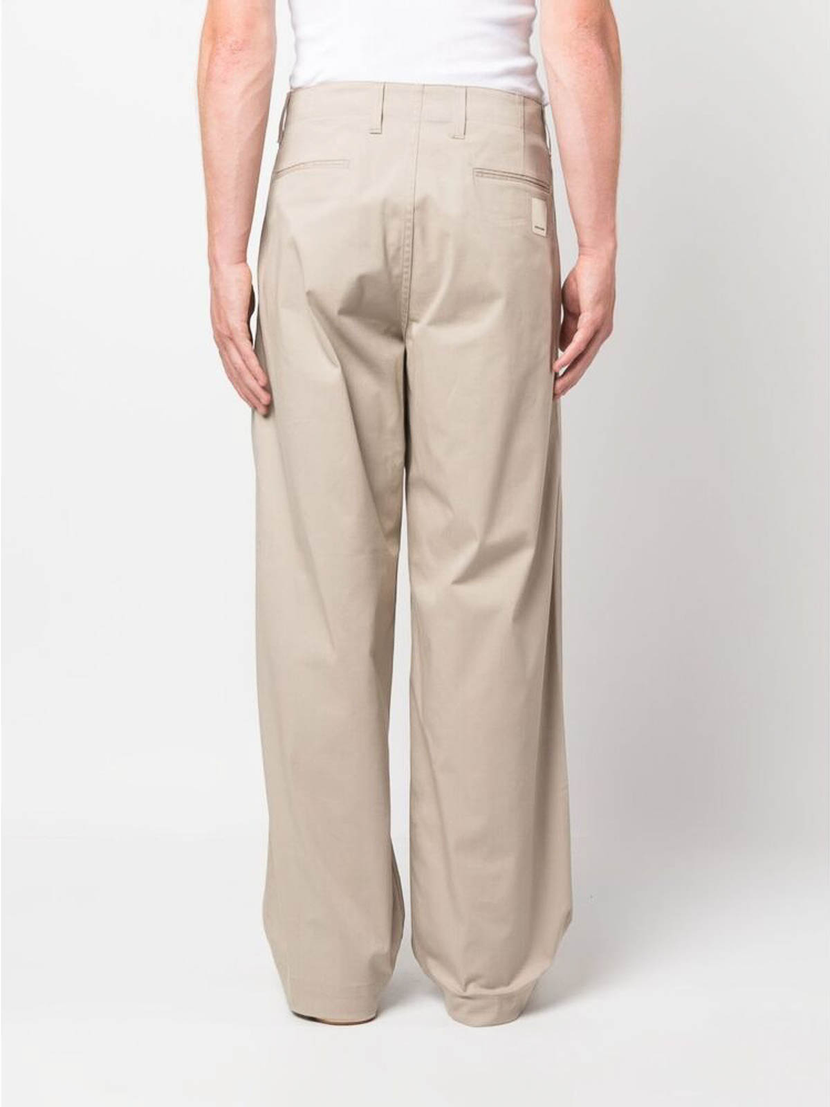 Shop Emporio Armani Logo Patch Straight-leg Trousers In Pink