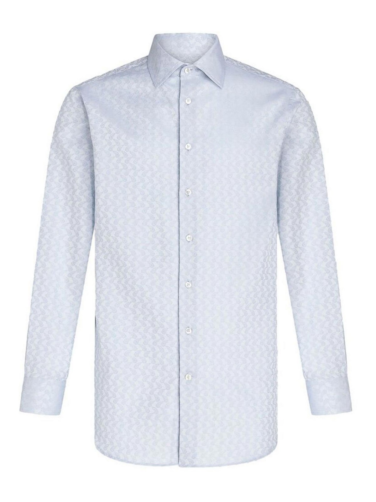 Shop Etro Paisley Print Collar Shirt In Blue