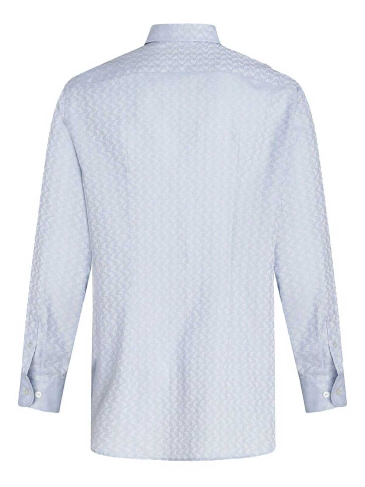 Shop Etro Paisley Print Collar Shirt In Blue