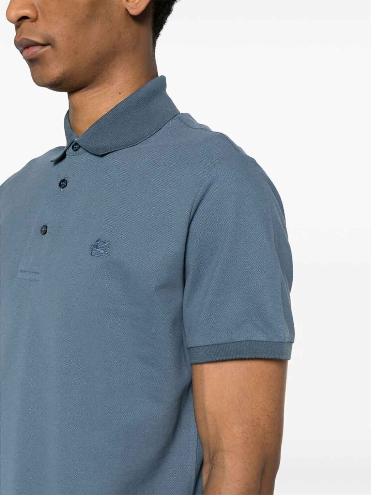 Shop Etro Floral Polo In Blue