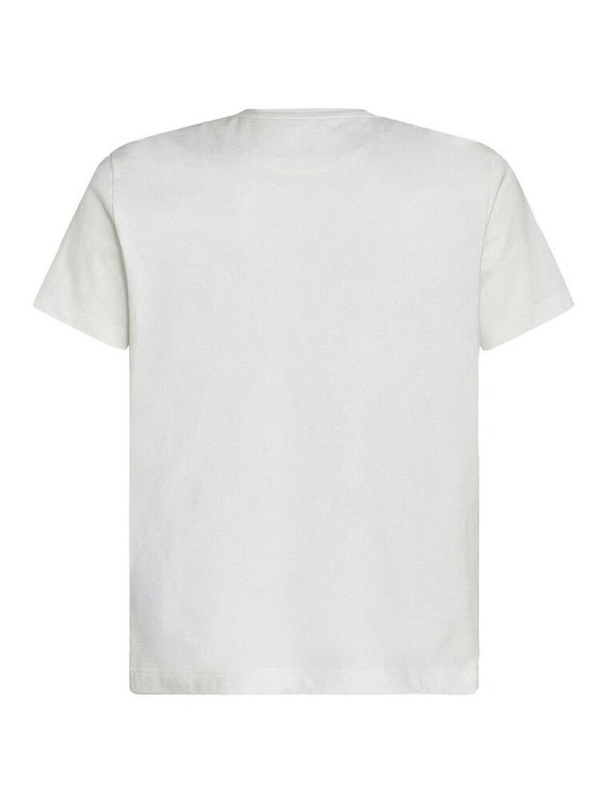 Shop Etro White Paisley Print Logo Crew Neck  T-shirt