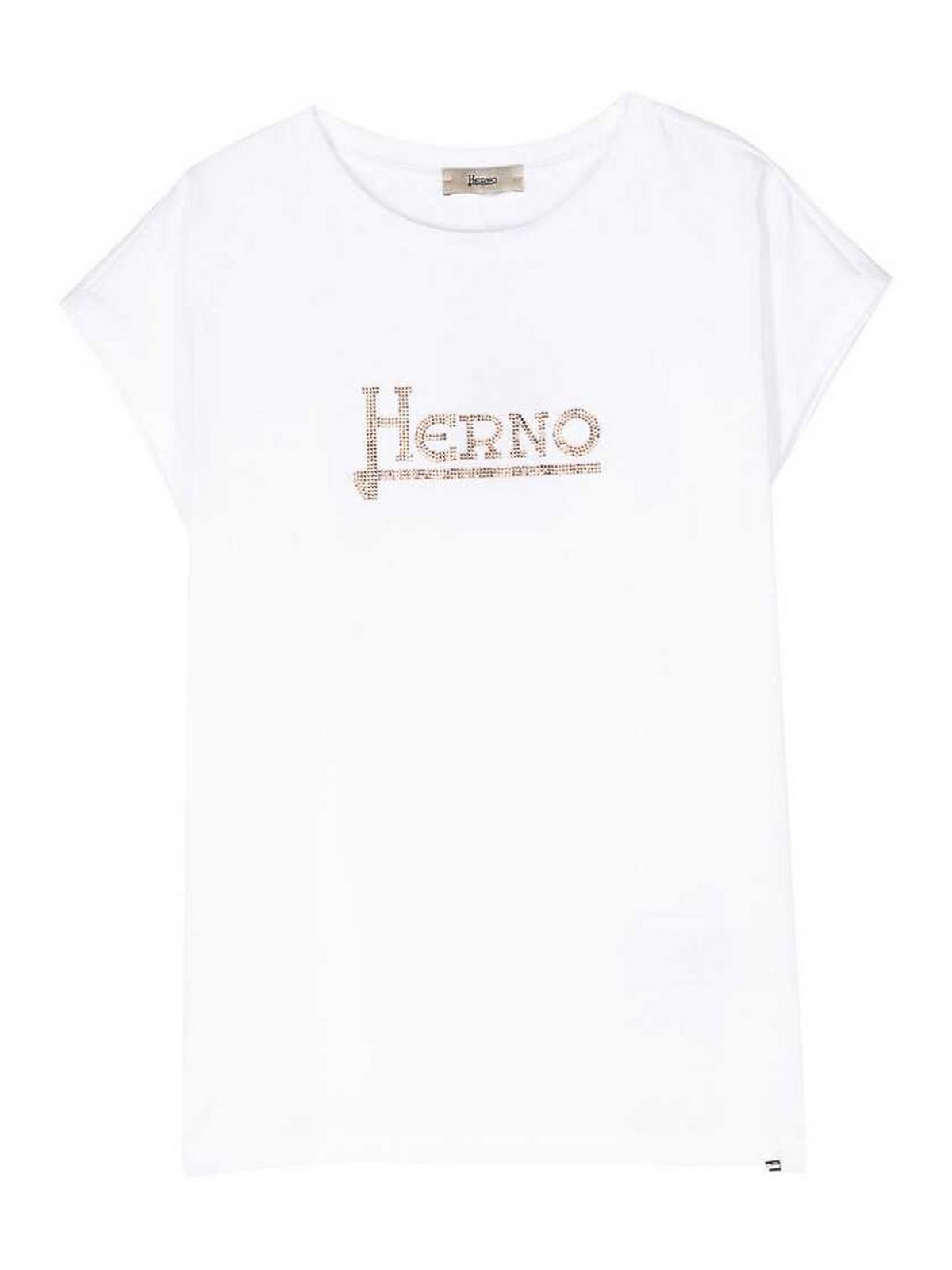 Shop Herno Studded Tee In White