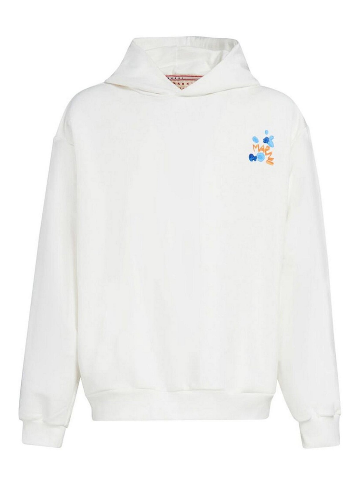 Shop Marni Logo-print Hoodie In White