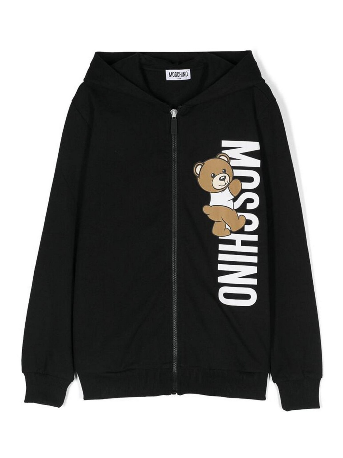 Moschino Kids' Teddy Bear Print Hoodie In Black