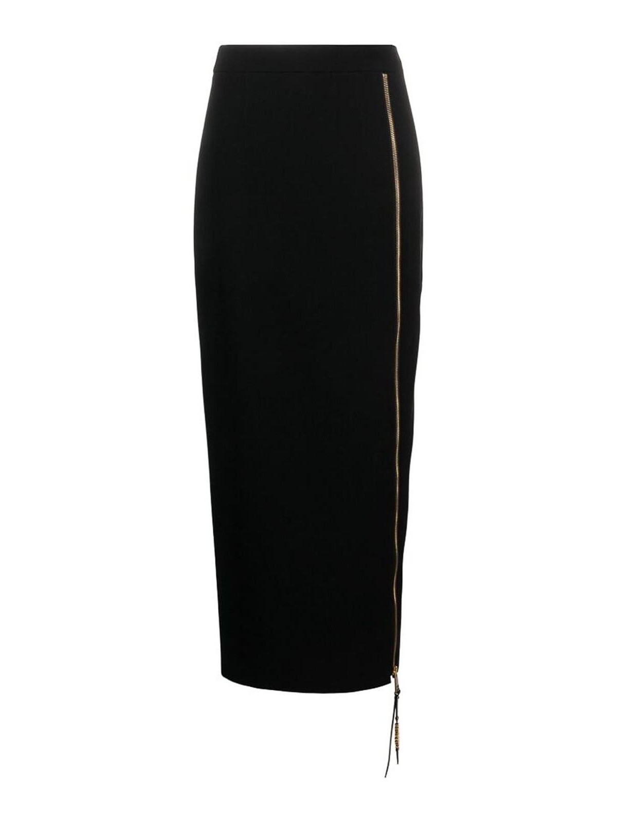 Moschino Logo-lettering Straight Midi Skirt In Black
