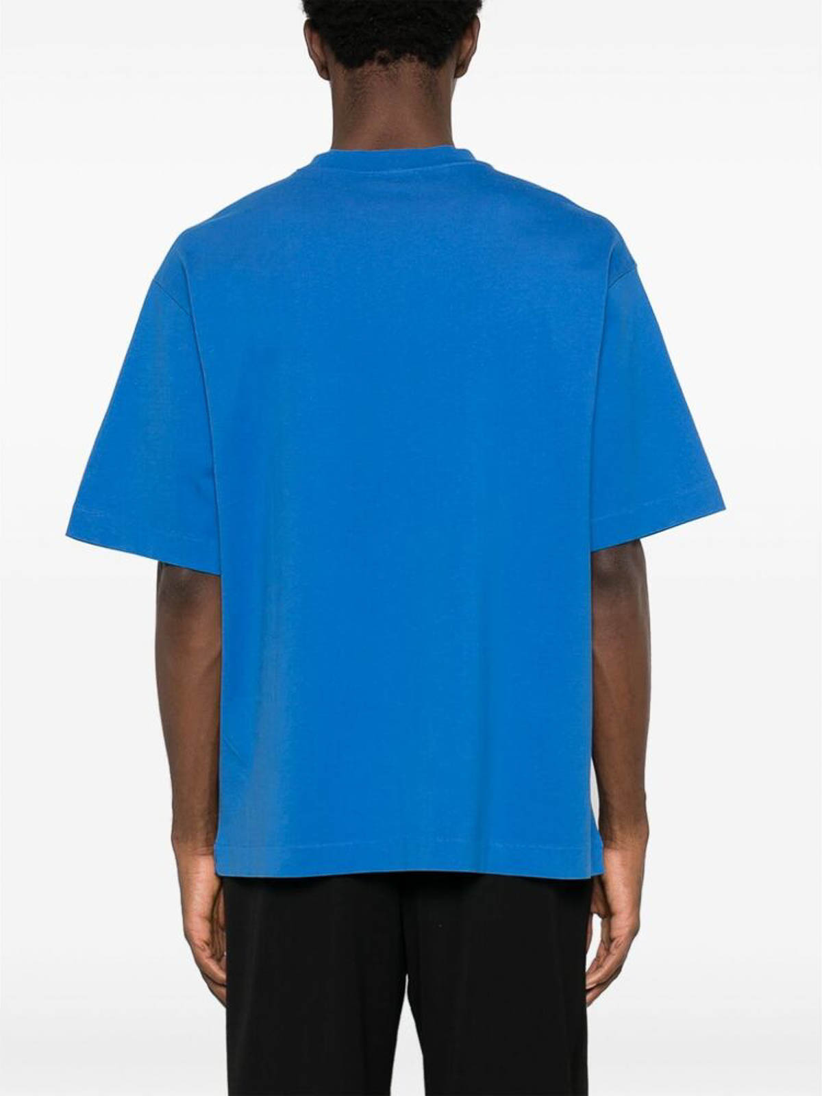 Shop Off-white Blue Logo Print T-shirt