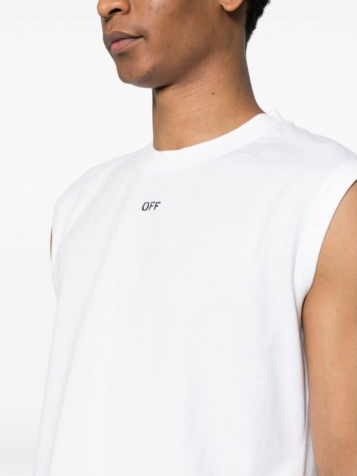 Shop Off-white White Soft Sleeveless T-shirt