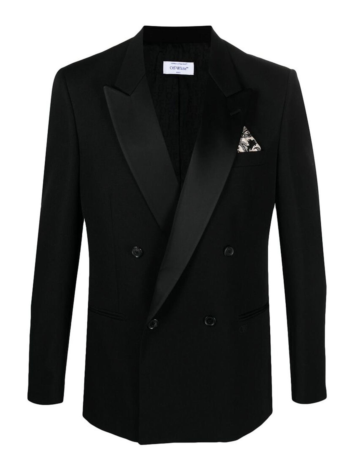 Shop Off-white Black Double-breasted Blazer