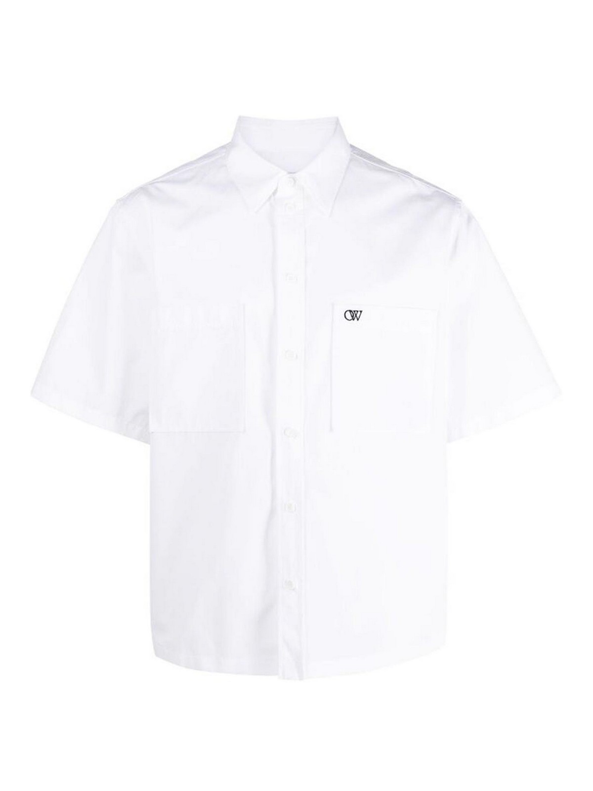 OFF-WHITE WHITE EMBROIDERED BUTTON SHIRT