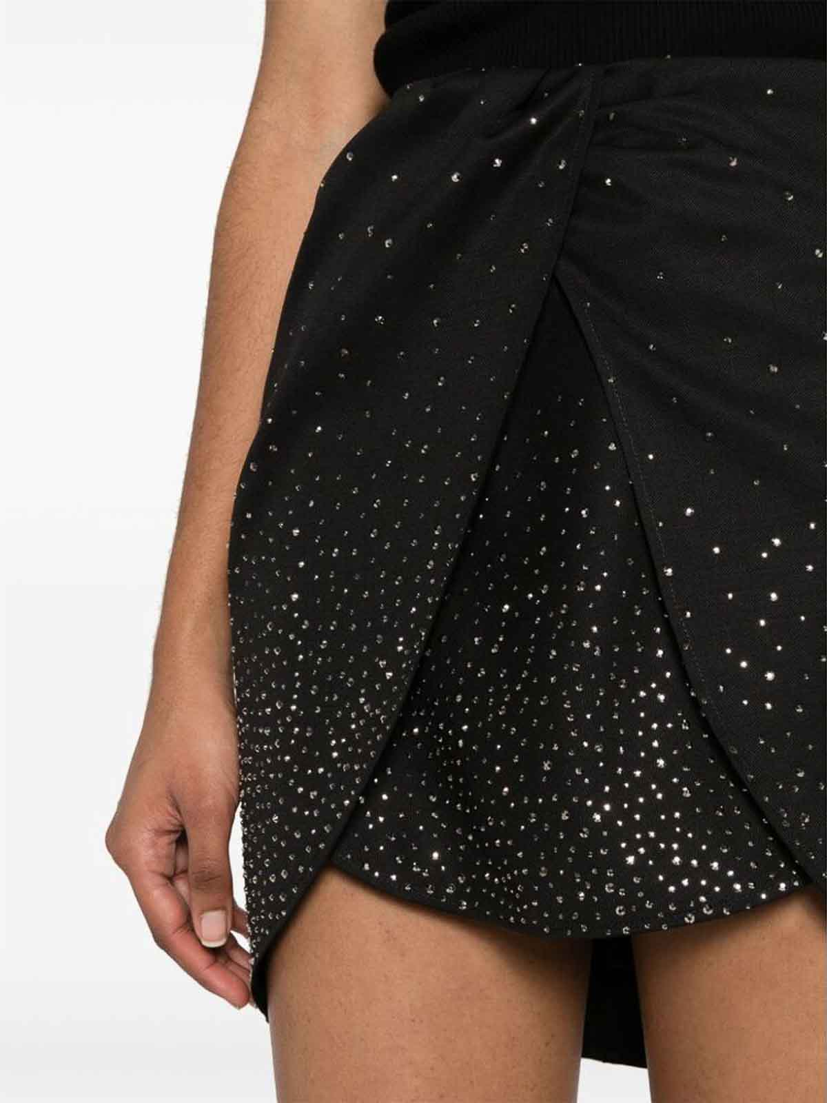 Shop Off-white Black Layered Design Skirt