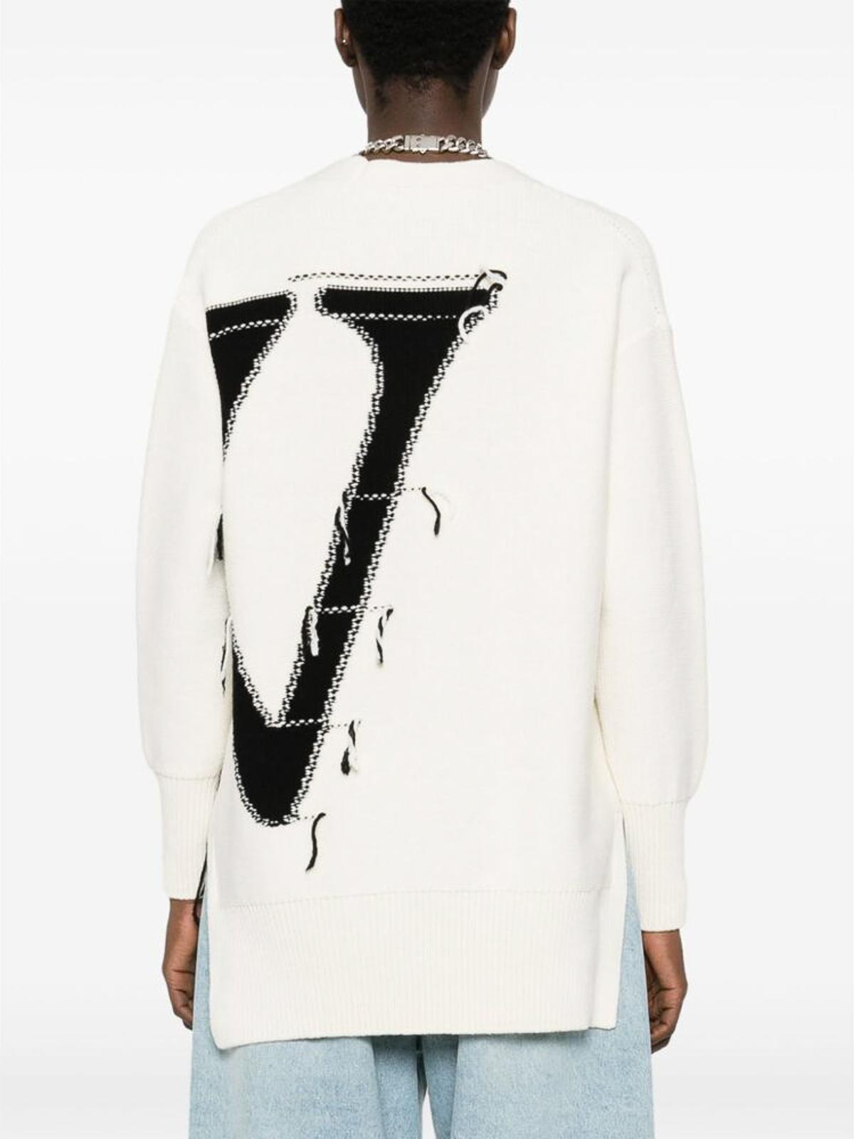 Shop Off-white White Knitted Logo Cardigan