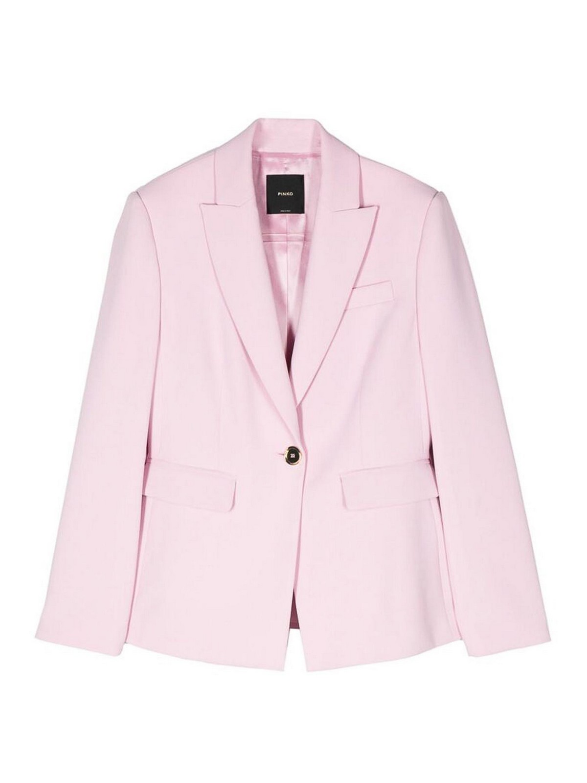 Shop Pinko Light Pink Crepe Blazer In Nude & Neutrals