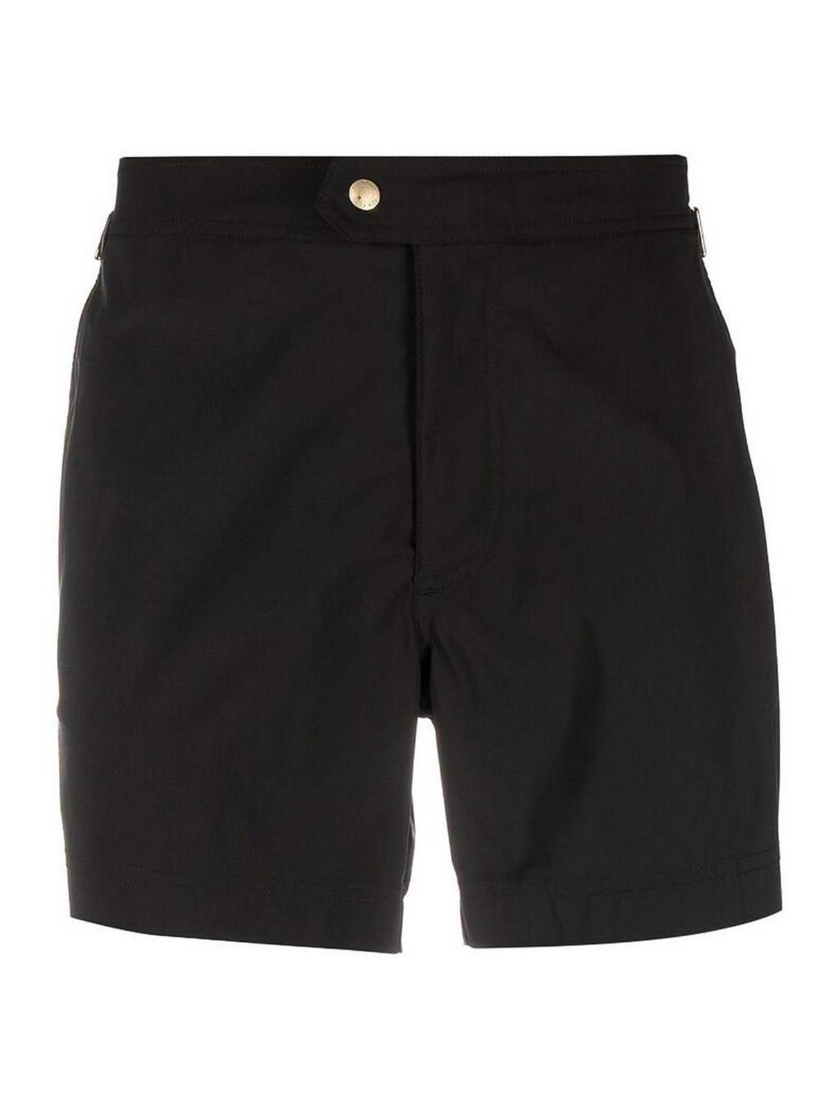 Shop Tom Ford Side-buckle Swim Shorts In Black
