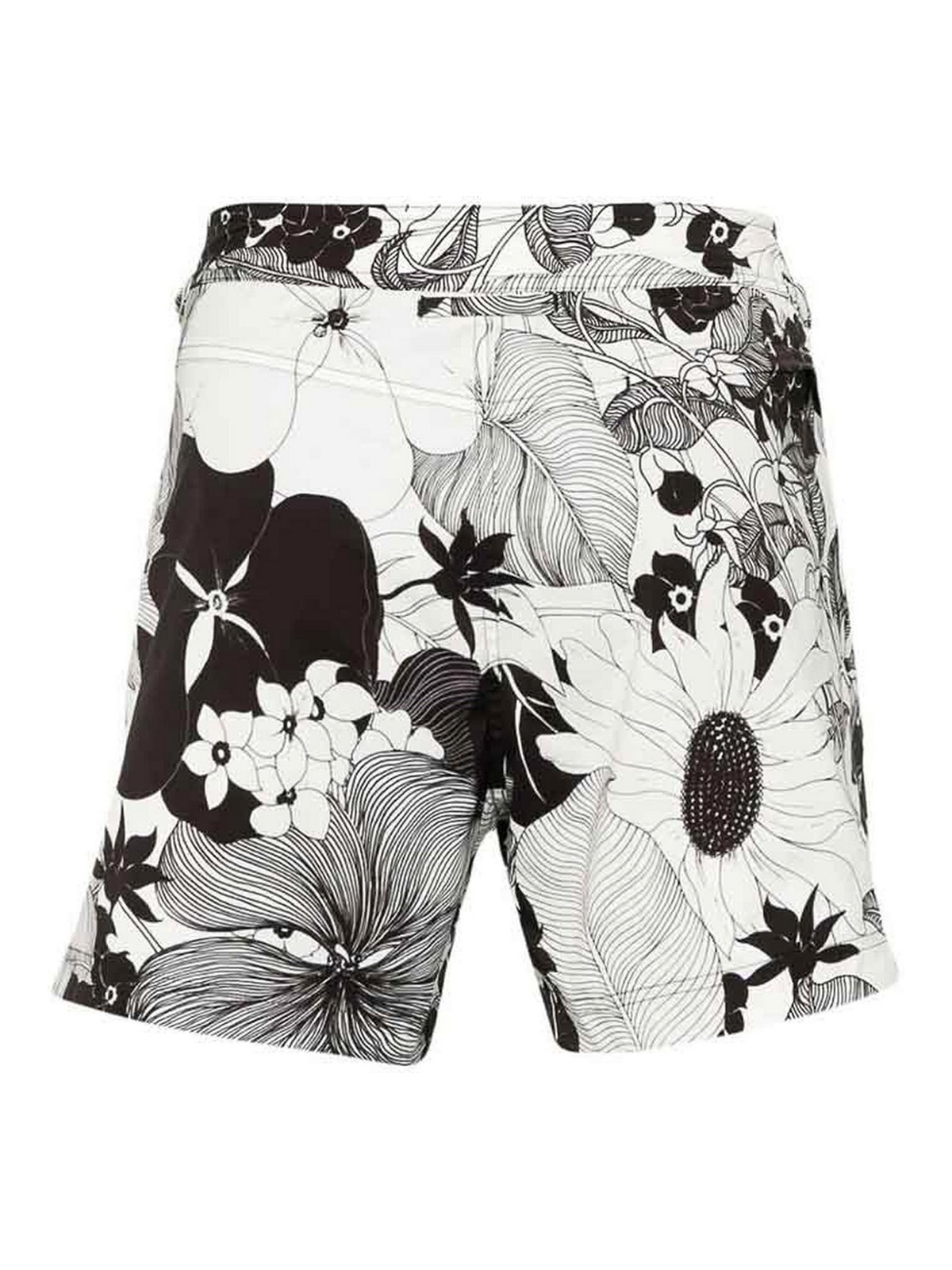 Shop Tom Ford Floral Print Swim Shorts In White