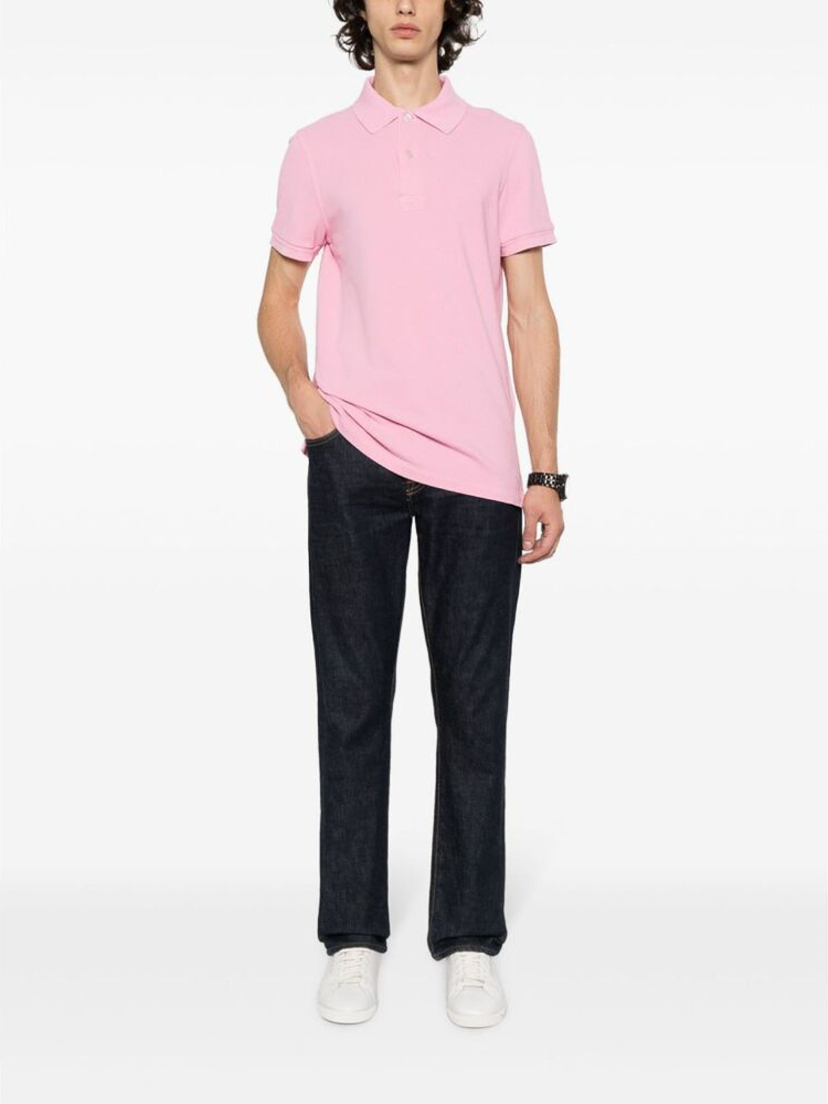 Shop Tom Ford Light Pink Polo Shirt In Nude & Neutrals