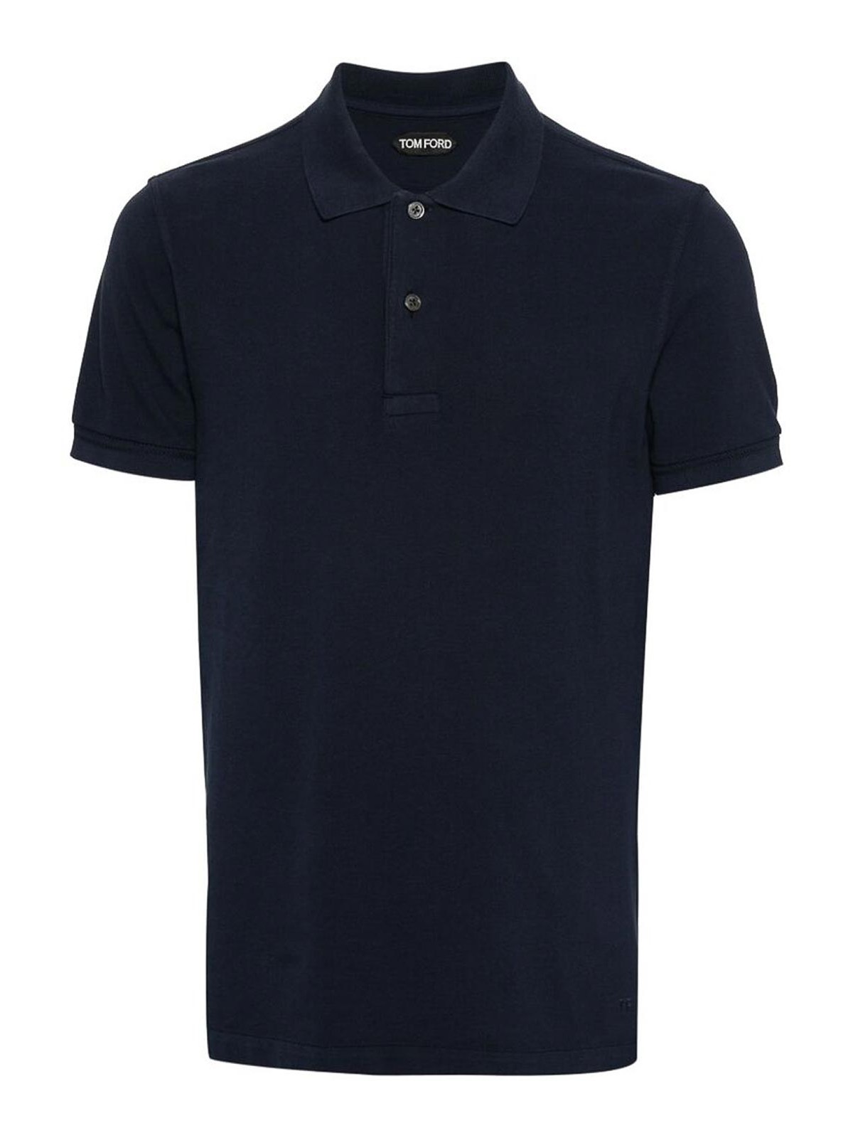 Shop Tom Ford Navy Blue Piqu Polo Shirt