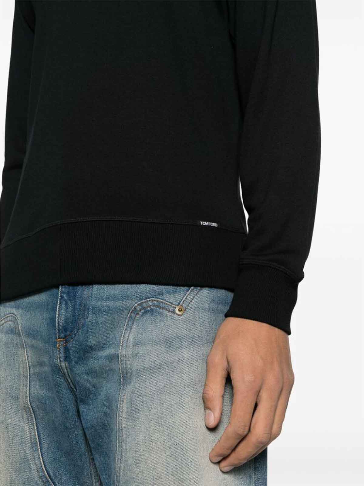 Shop Tom Ford Black Knit Crew Neck Sweater