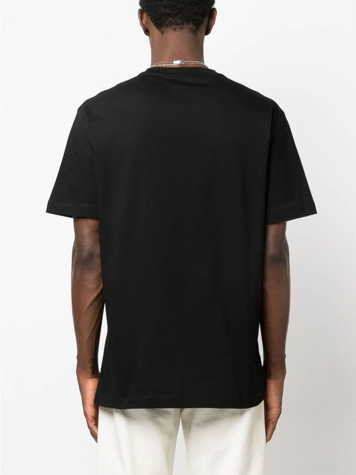 Shop Versace Blackwhite Logo Embroidered T-shirt