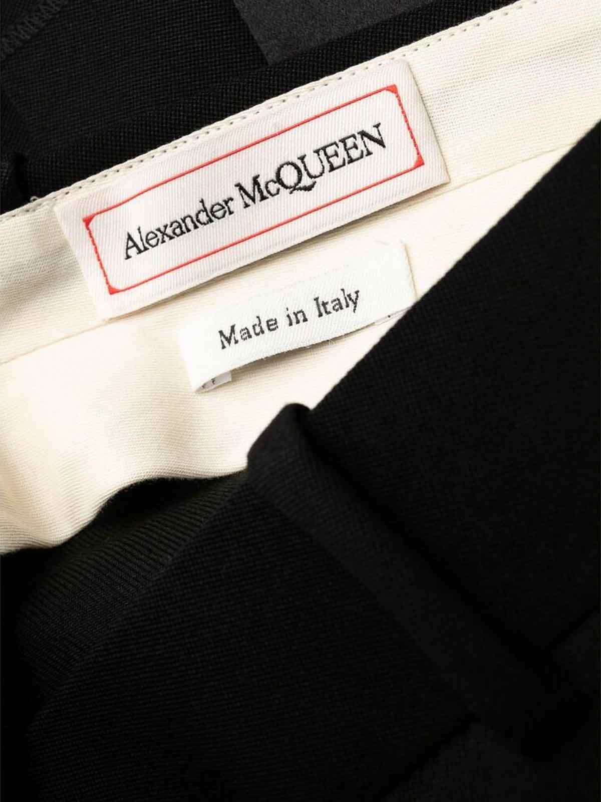 Shop Alexander Mcqueen Black Straight-leg Trousers