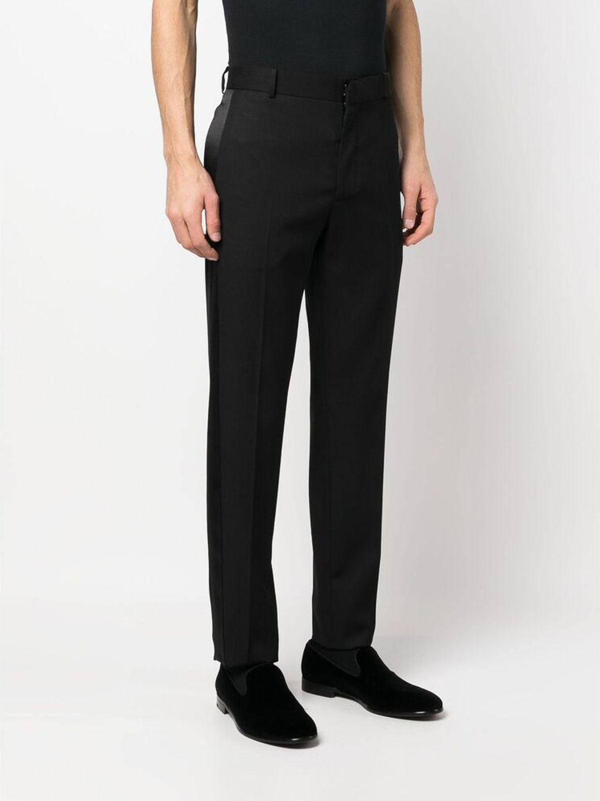 Shop Alexander Mcqueen Black Straight-leg Trousers