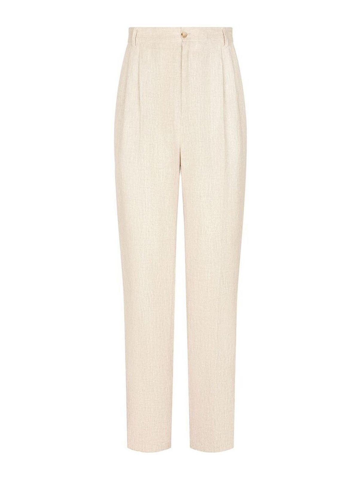 Dolce & Gabbana High-waisted Flax Trousers In Light Pink