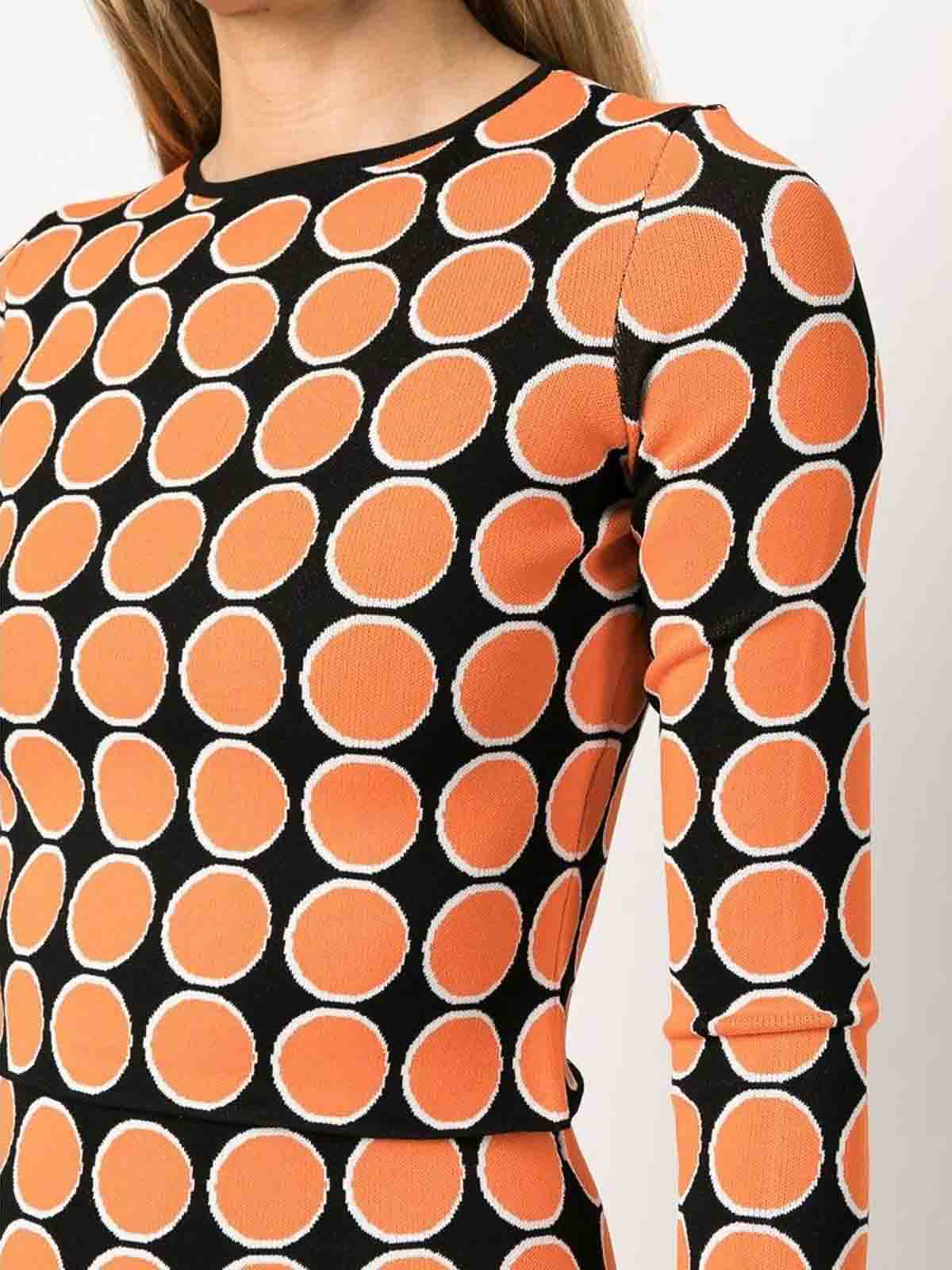 Shop Max Mara Carrot Orange Graphic-intarsia Top