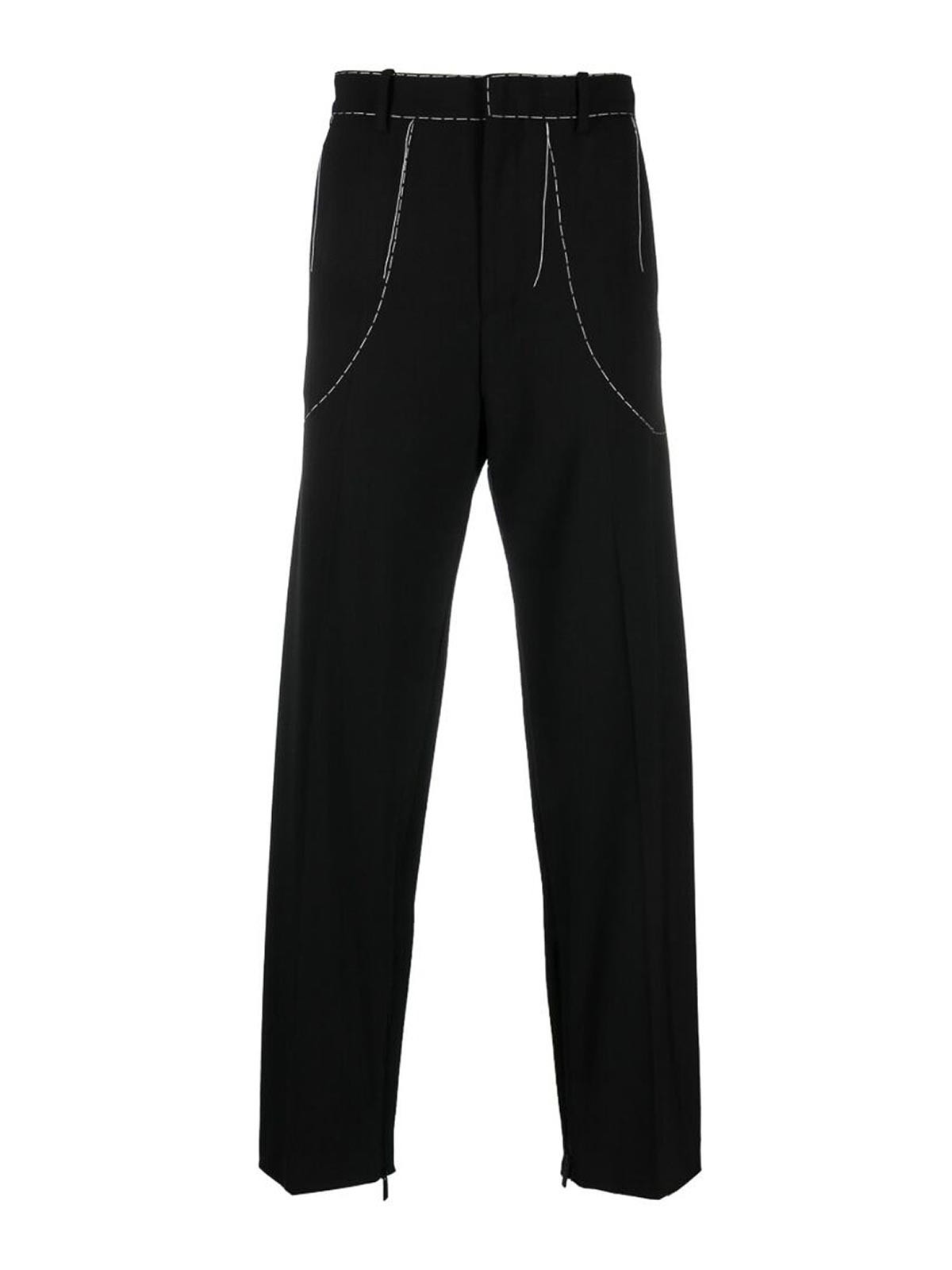 Shop Off-white Blackwhite Stitch Tailored Trousers