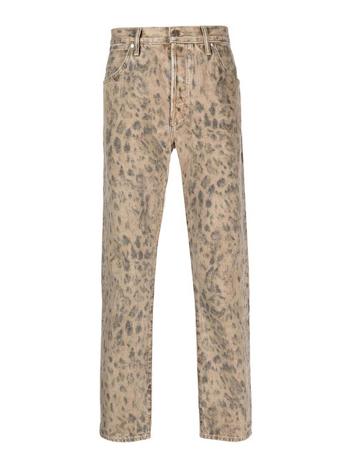 Tom Ford Leopard-print Jeans In Neutrals