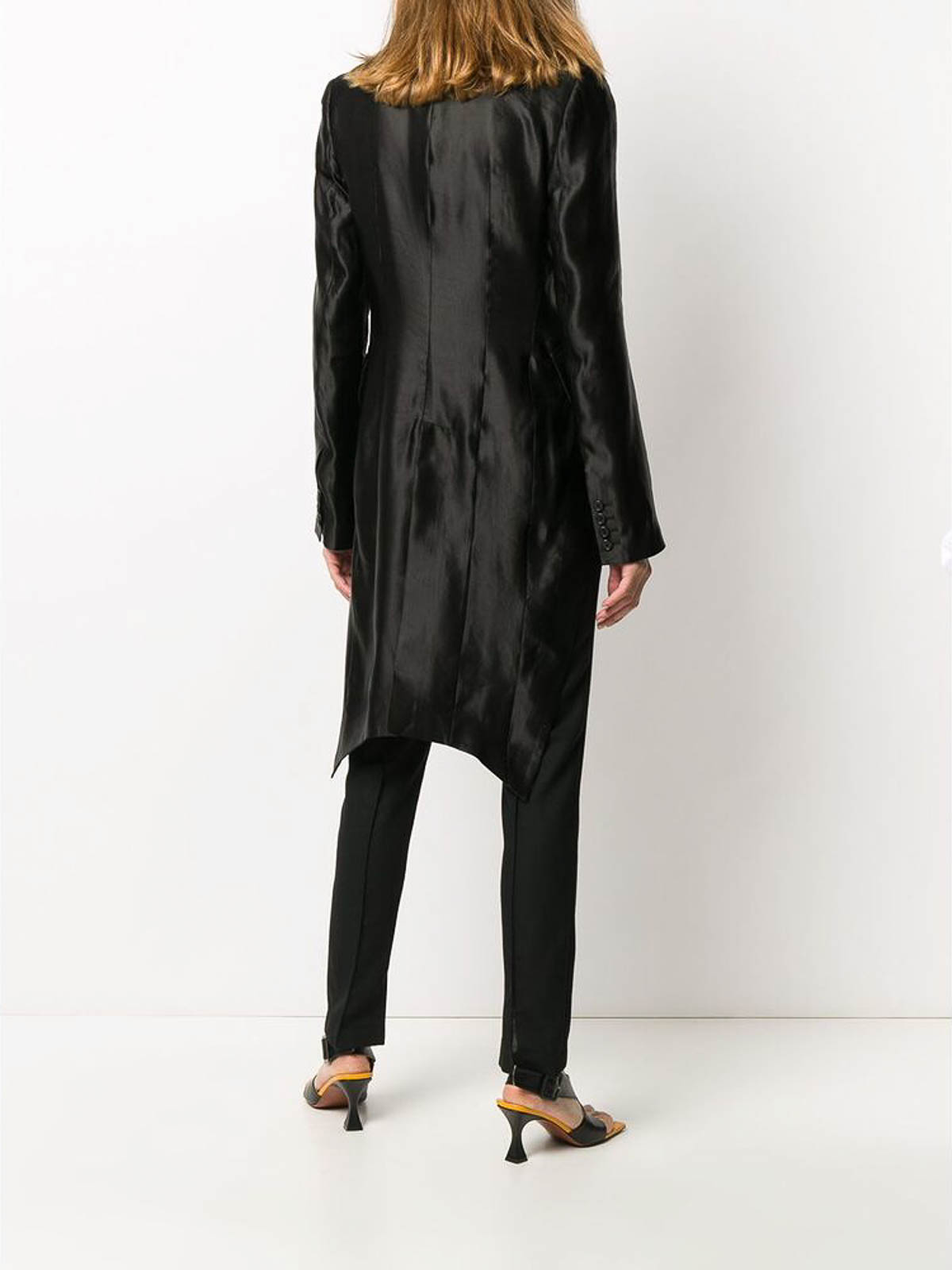 Shop Ann Demeulemeester Cotton-blend Asymmetric Tail Jacket In Black