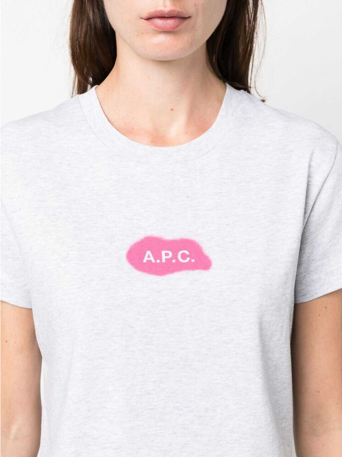 Shop Apc Astoria Logo-print T-shirt In Grey