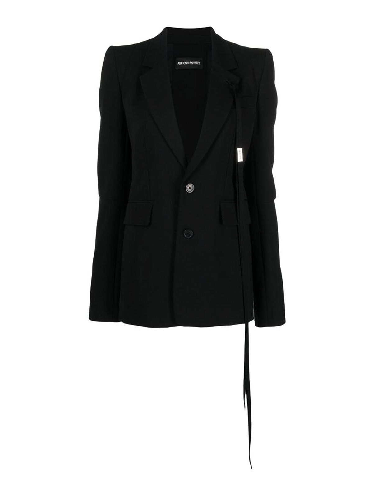Shop Ann Demeulemeester Black Notched Lapels Button Jacket