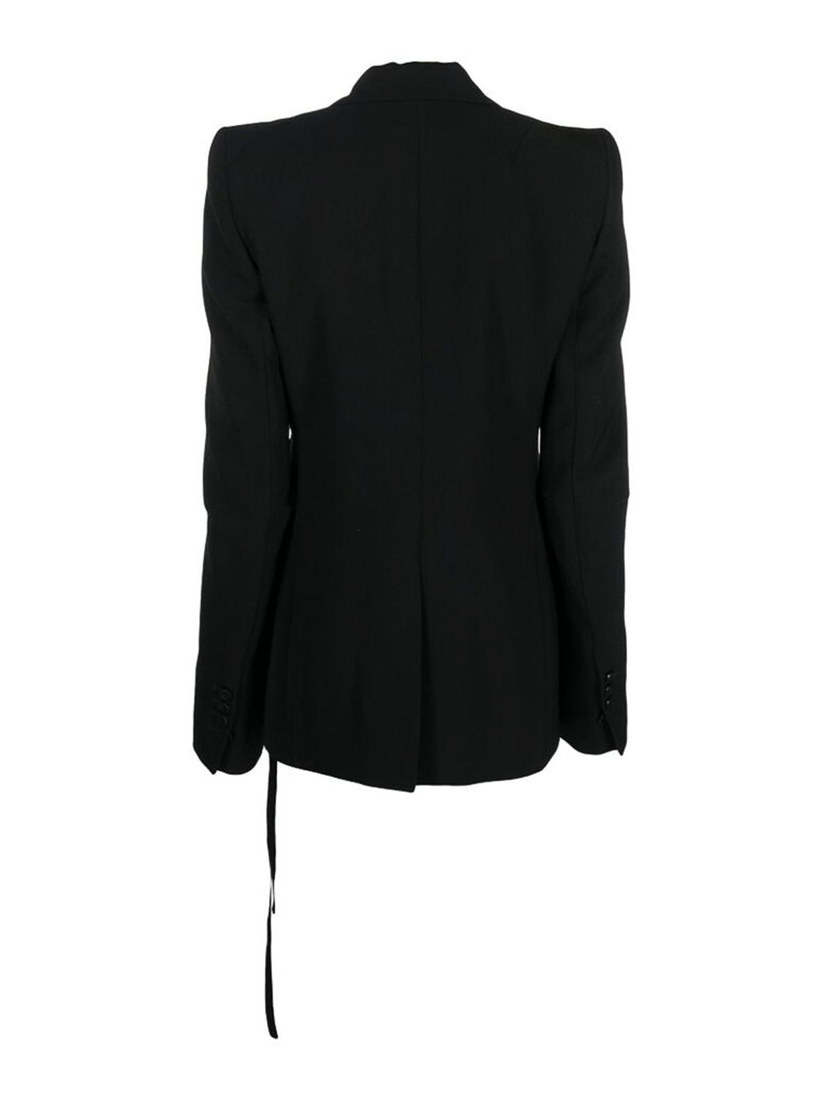 Shop Ann Demeulemeester Black Notched Lapels Button Jacket
