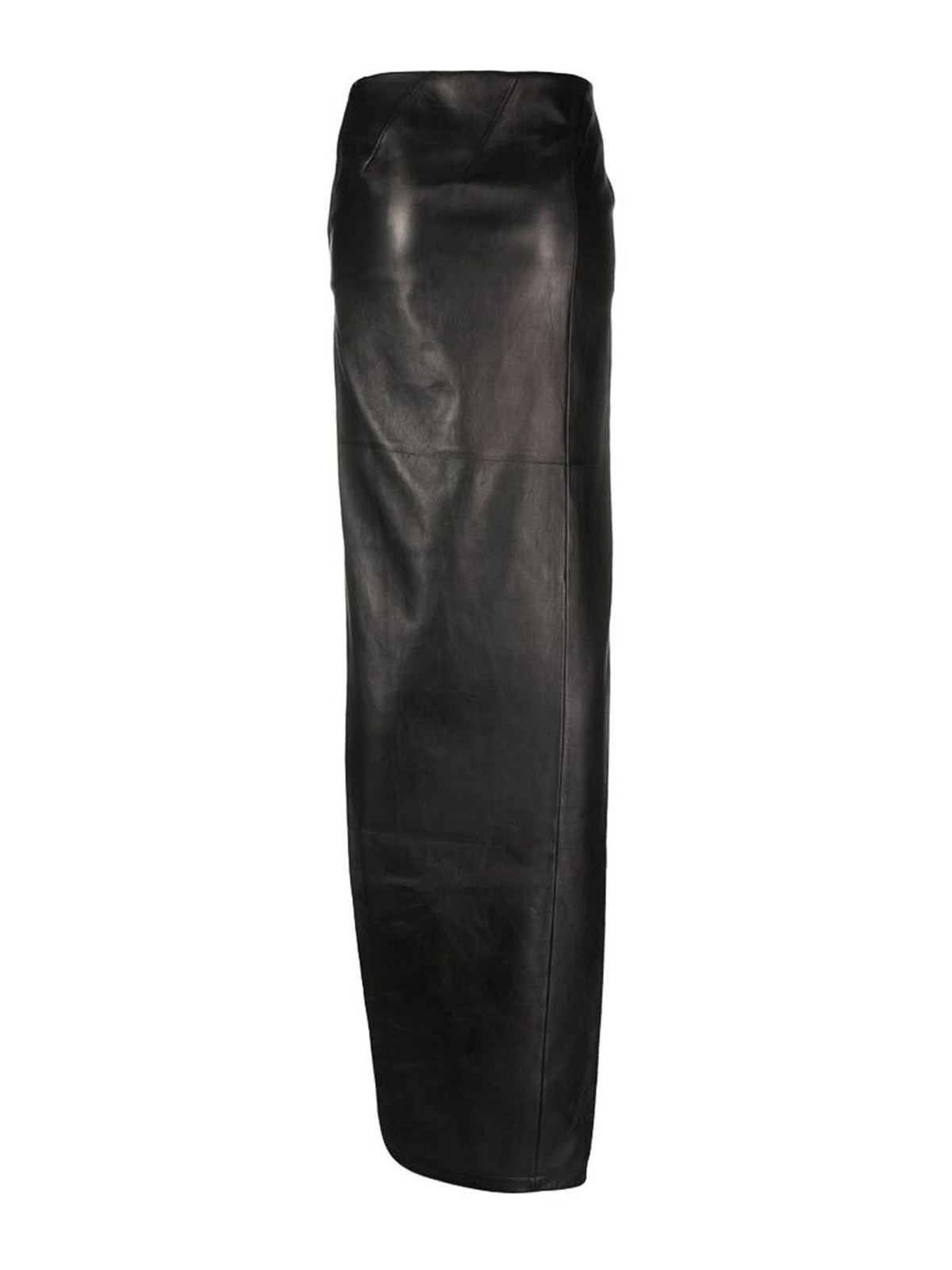 Shop Ann Demeulemeester Leather Maxi Skirt In Black