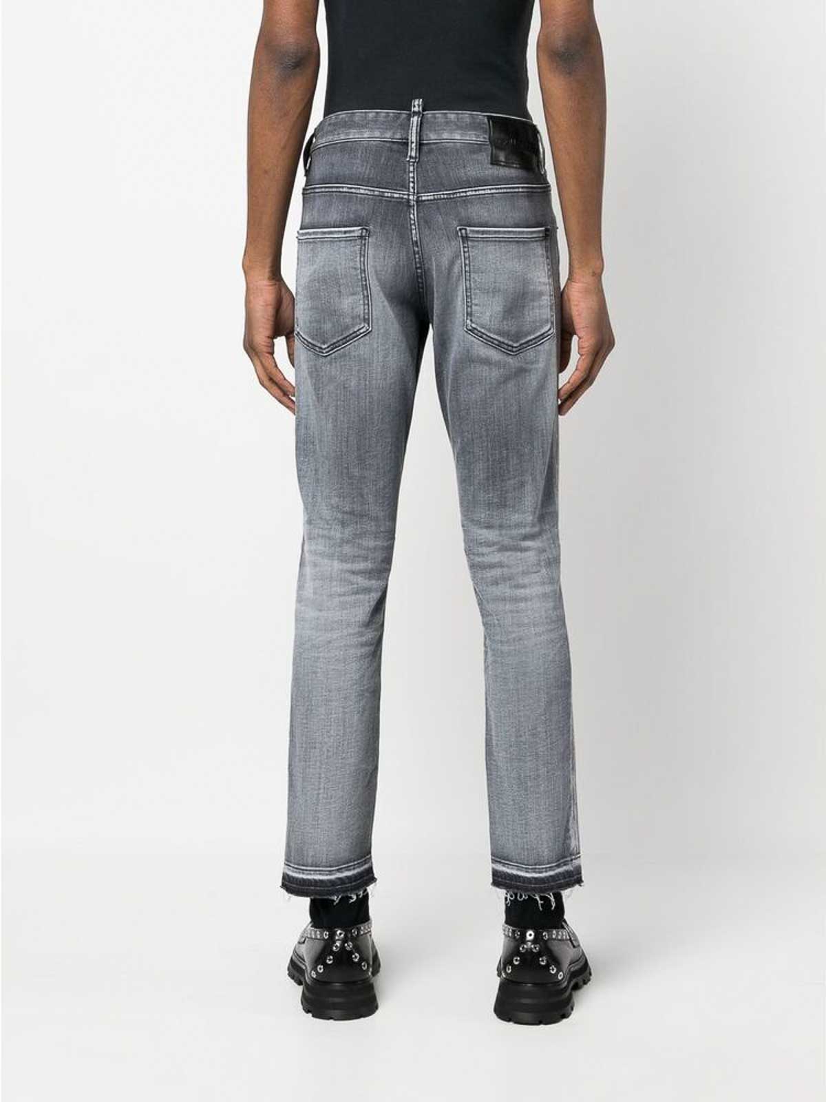 Shop Dsquared2 Slim-fit Cropped Jeans In Grey