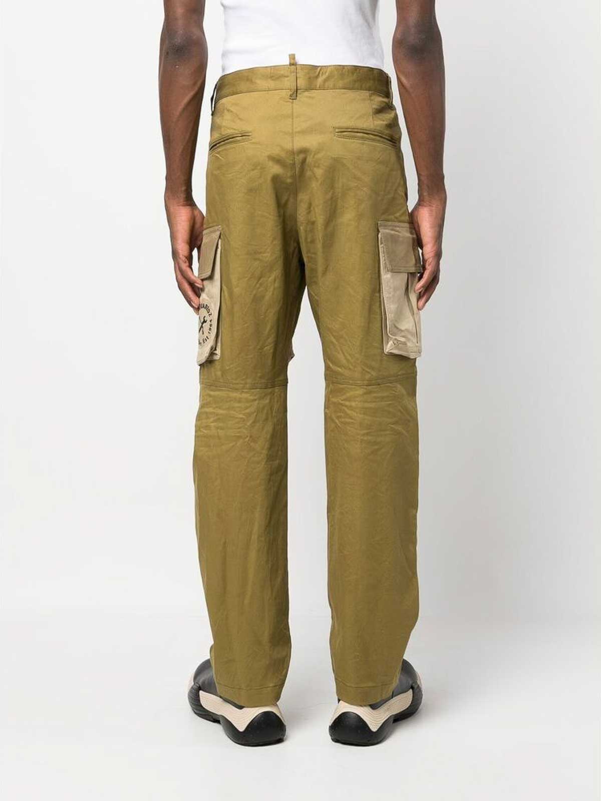 Shop Dsquared2 Logo-print Cargo Trousers In Green