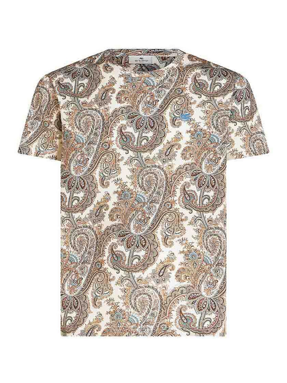 Shop Etro Beige Paisley-print T-shirt