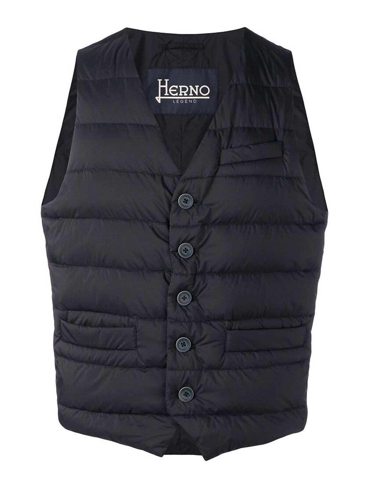 Herno Zipped Gilet Jacket In Dark Blue