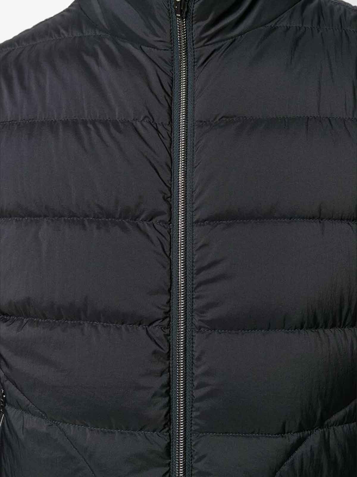 Shop Herno Navy Zipped Padded Gilet Jacket In Blue