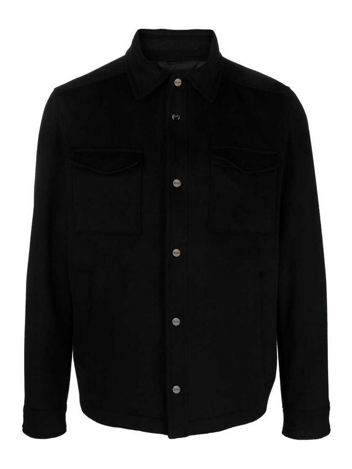 Herno Button-up Shirt Jacket In Black
