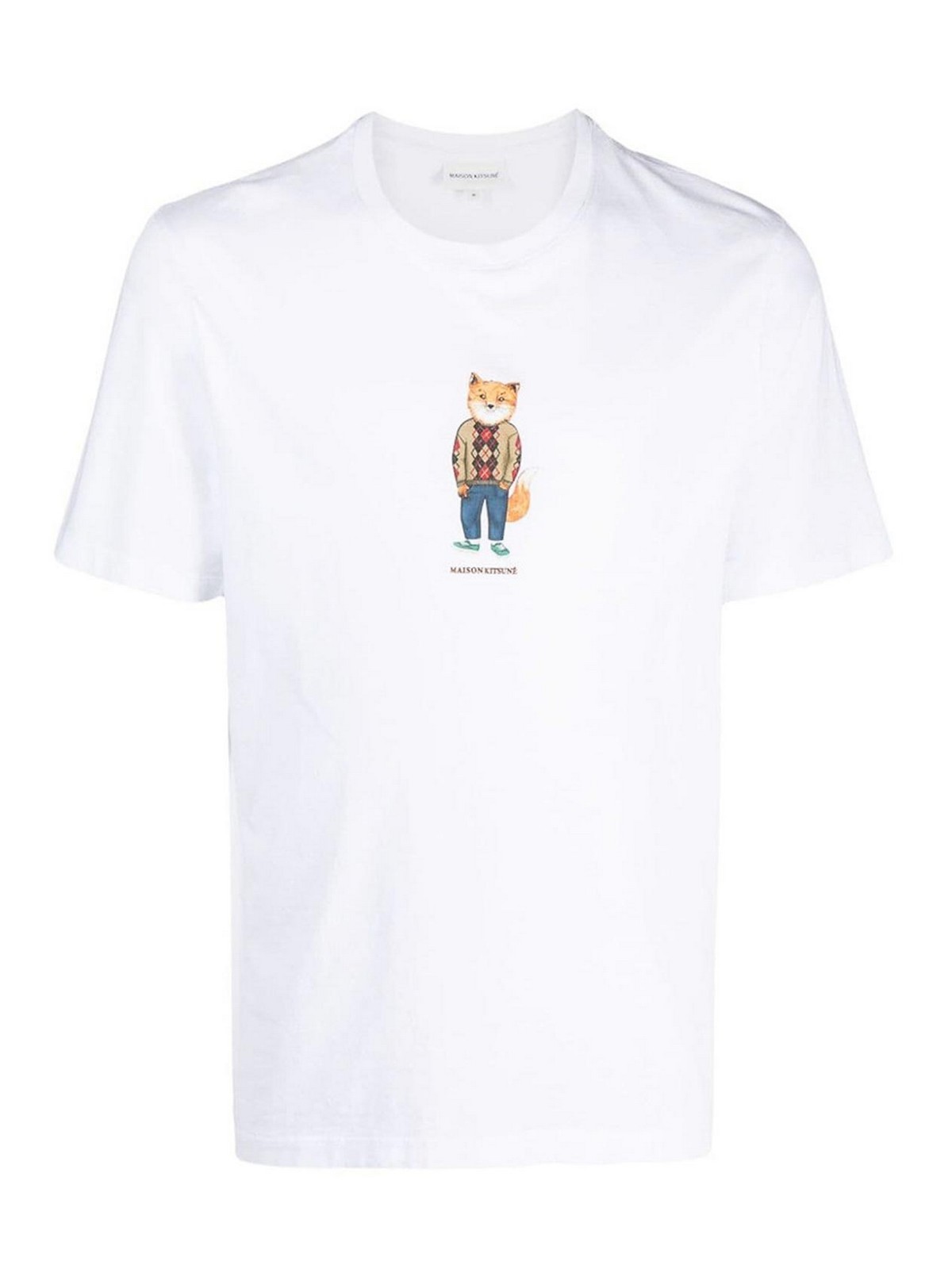 Maison Kitsuné White Logo-print T-shirt