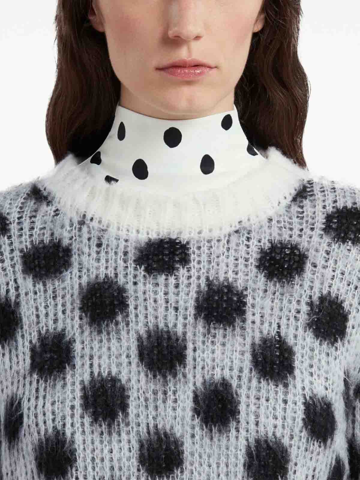 Shop Marni Knitted Construction Sweater In White