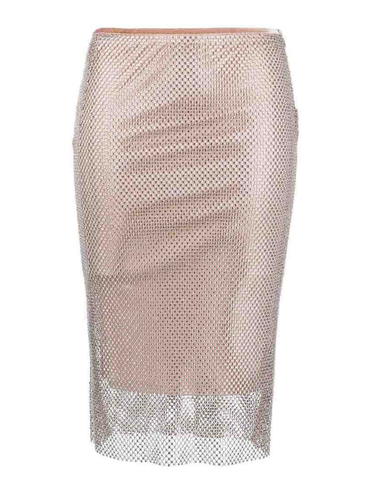 Rhinestone mesh skirt