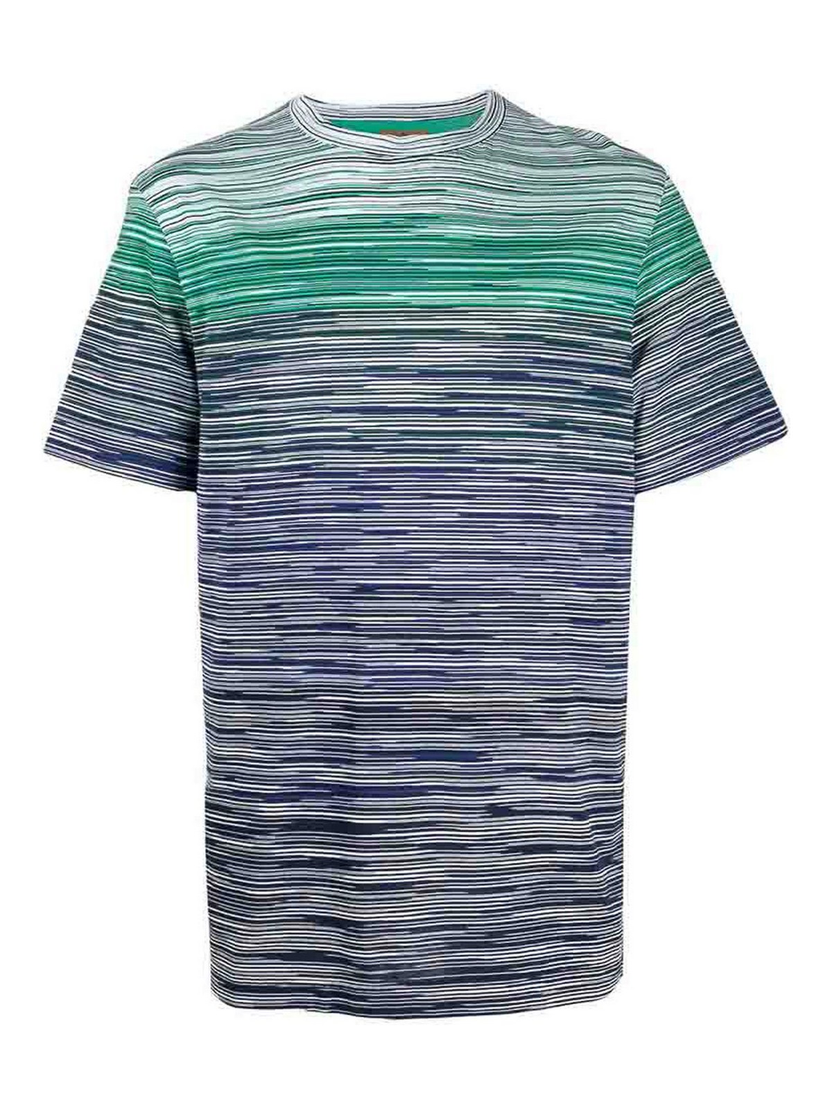 Missoni Gradient Stripe T-shirt In Dark Blue