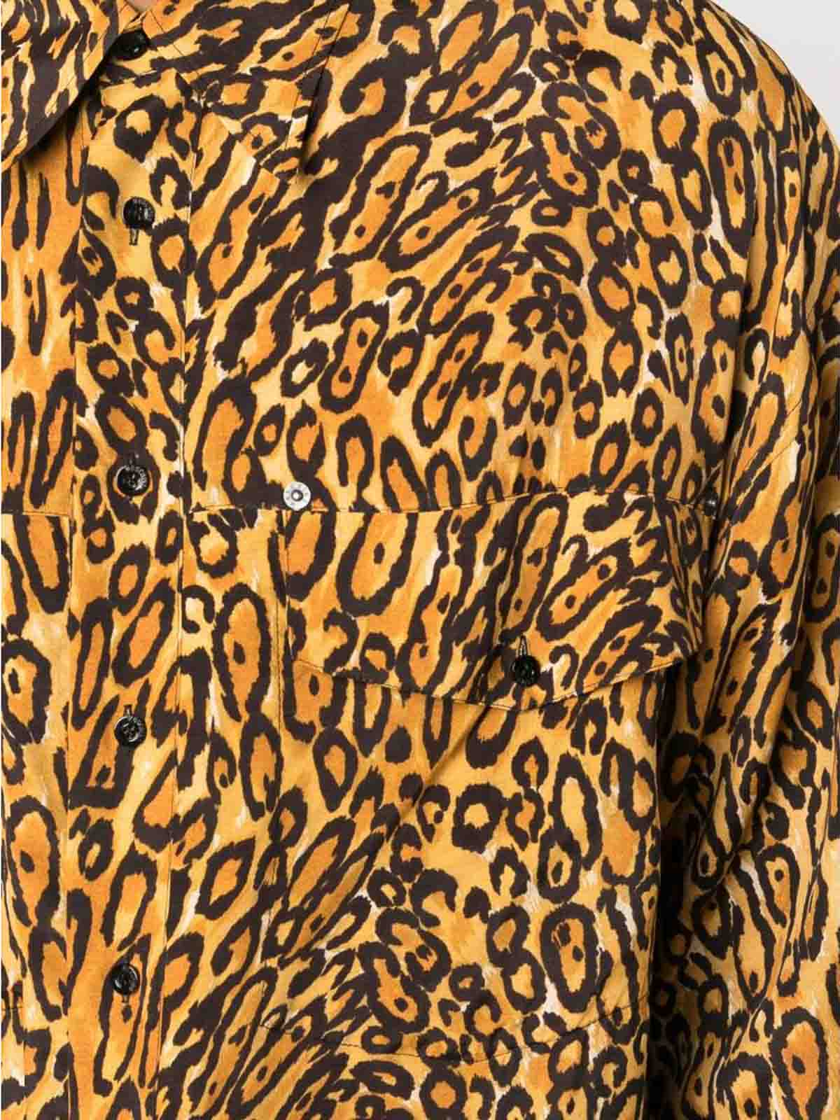 Shop Moschino Leopard-print Shirt In Brown
