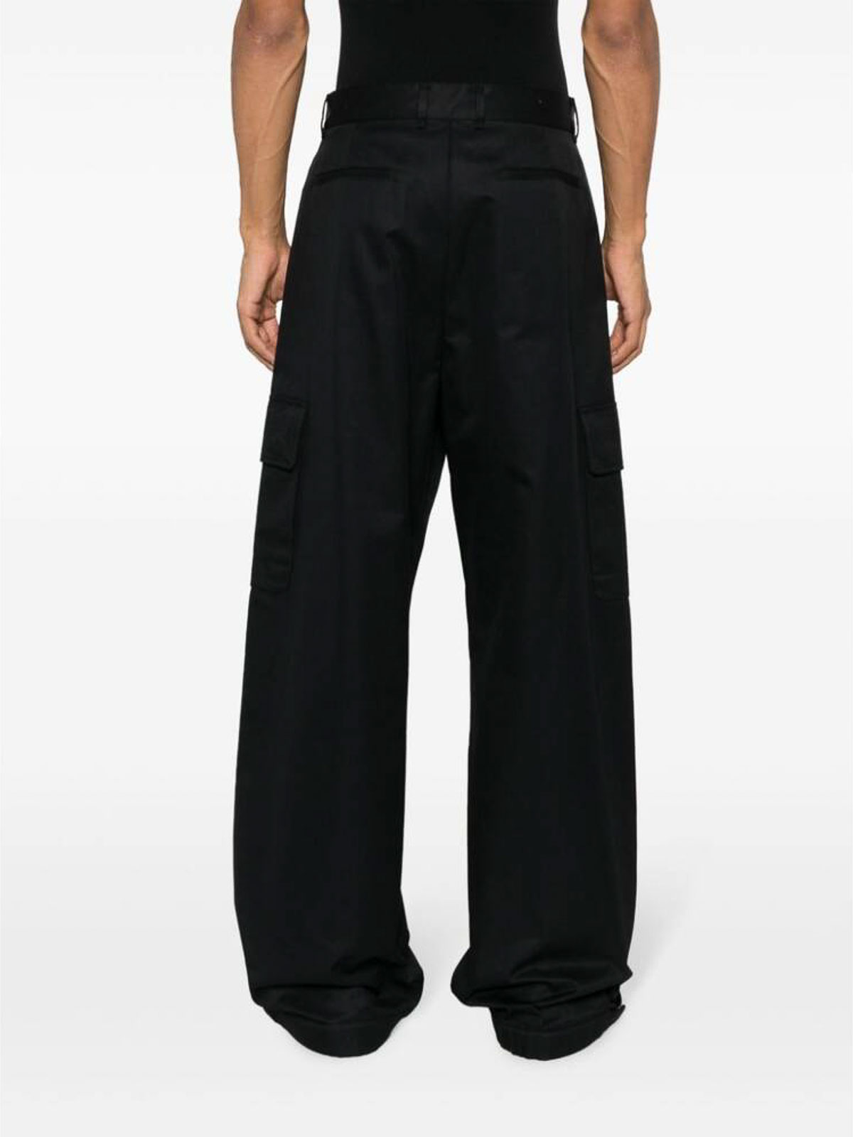 Shop Off-white Wide-leg Trousers In Black