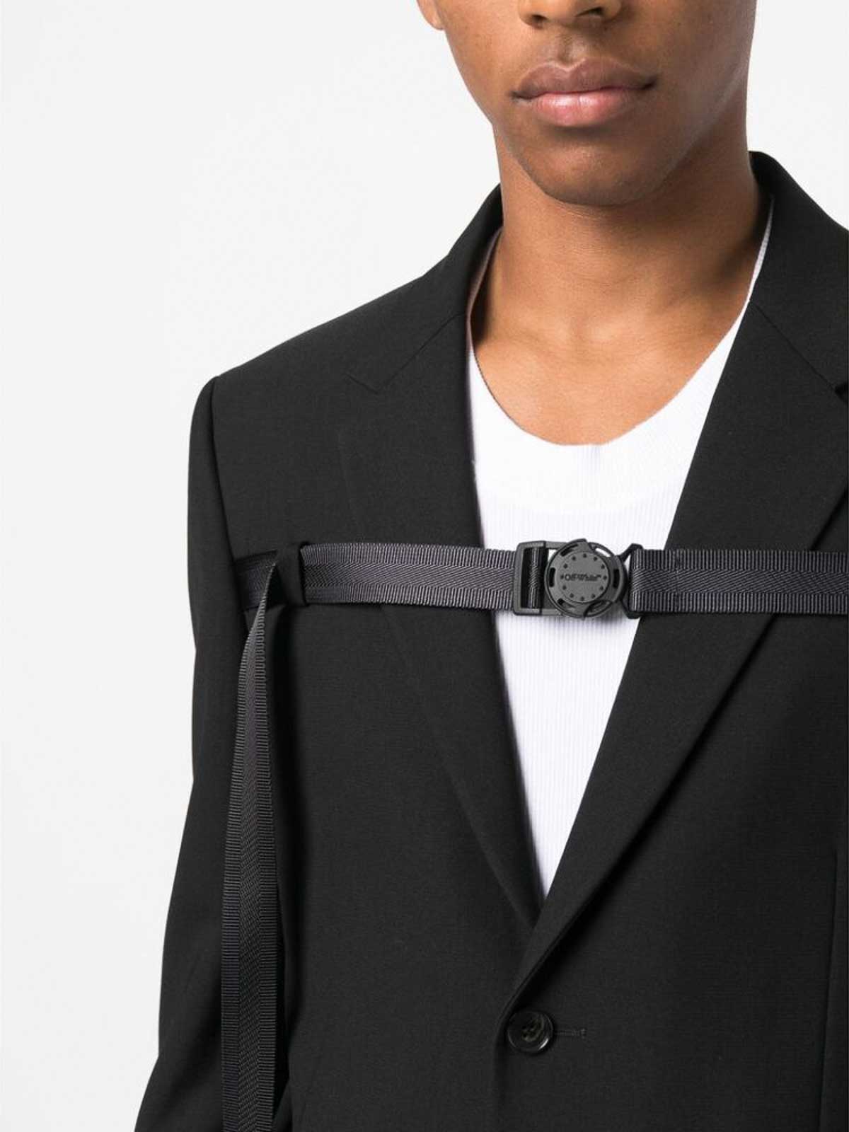 Shop Off-white Buckled Blazer In Black