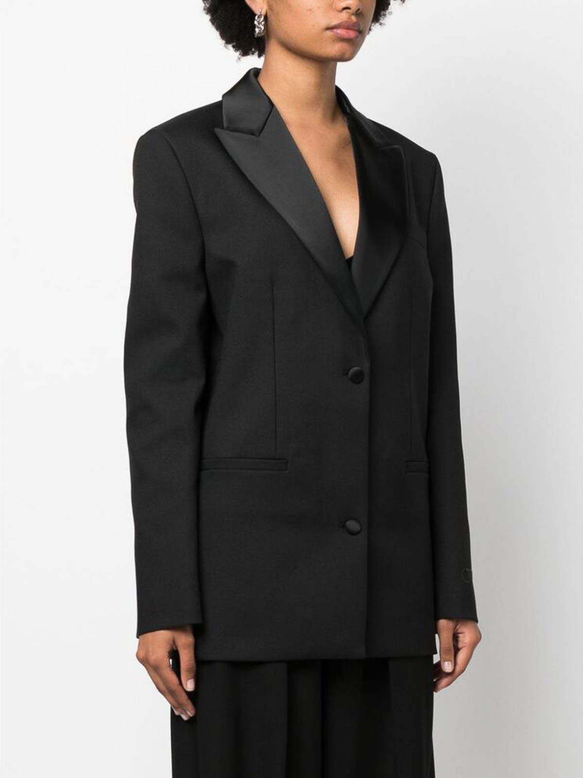 Shop Off-white Blazer - Tuxedo In Black