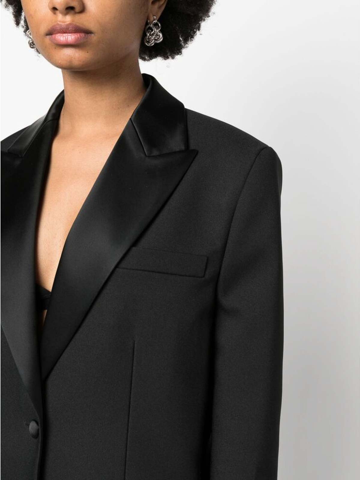 Shop Off-white Blazer - Tuxedo In Black