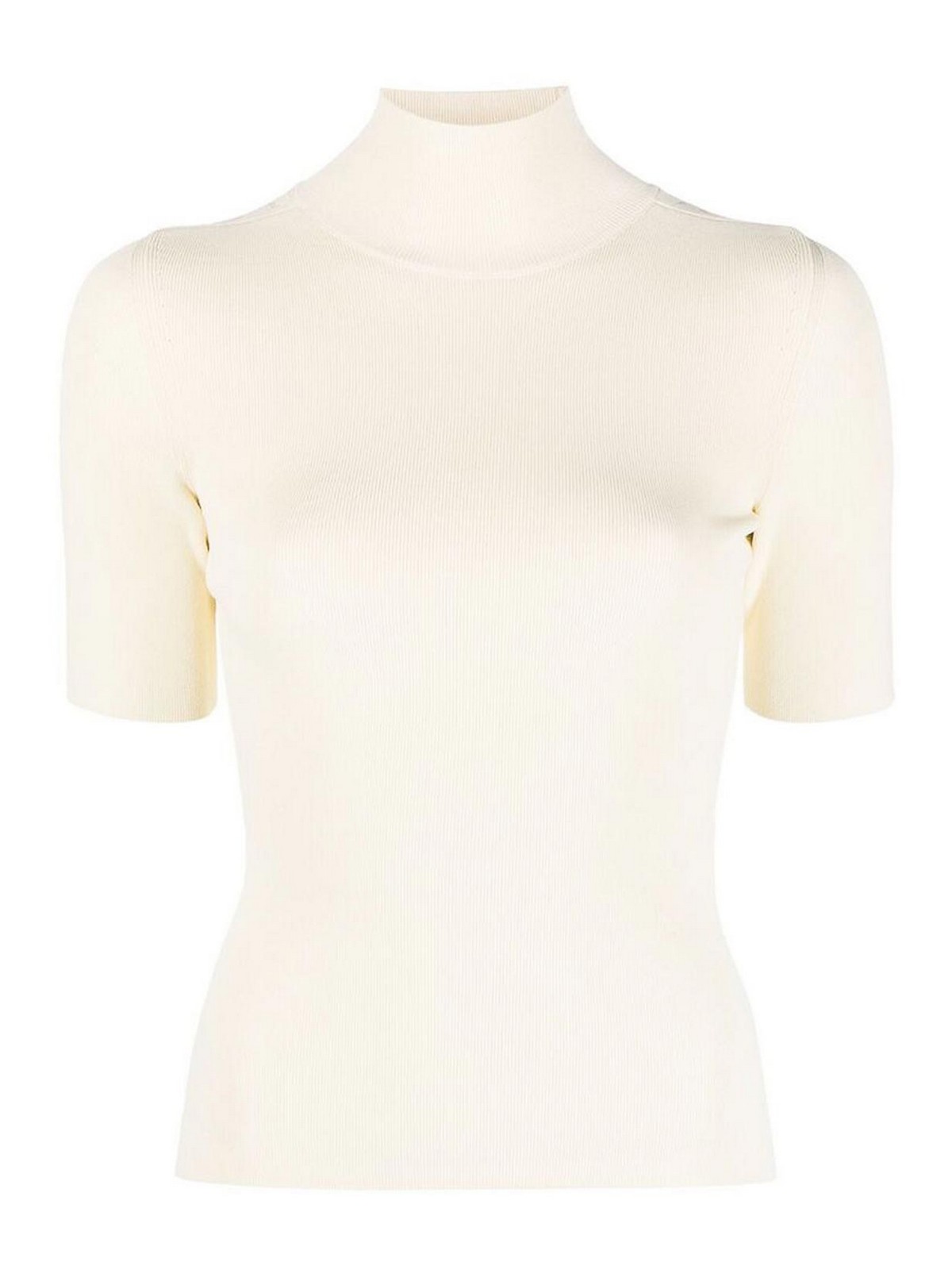 Shop Off-white Logo-debossed Rib-knit Top In Cream